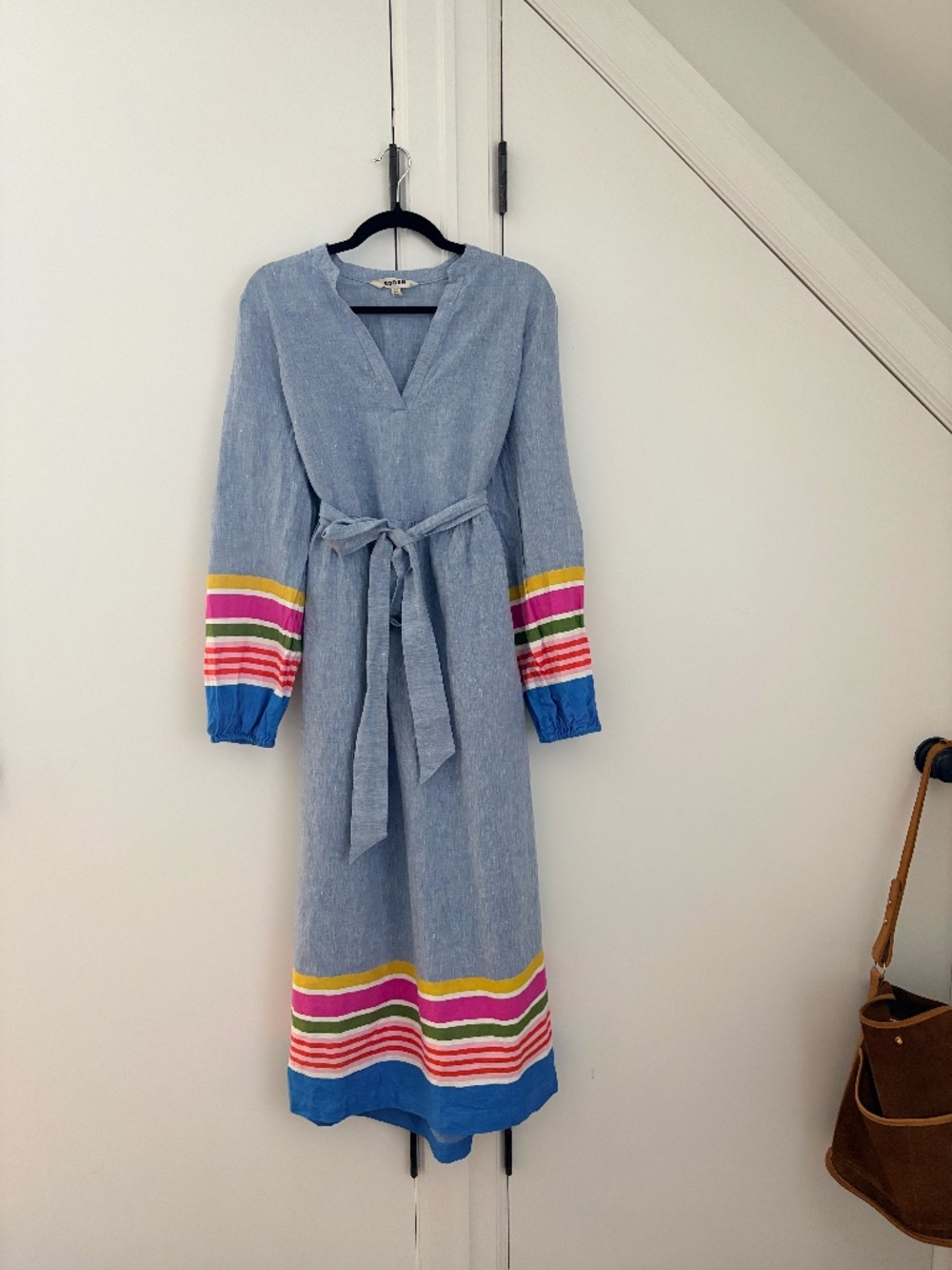 BODEN Linen Notch Neck Maxi Dress - Size 10R - Picture 2 of 5